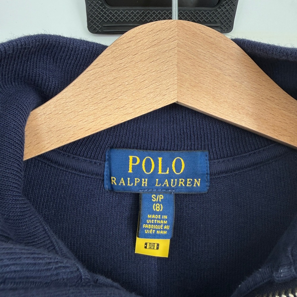 Polo Ralph Lauren Boy's Blue Quarter Zip Pullover Sweatshirt Size S 8 - Picture 3 of 5